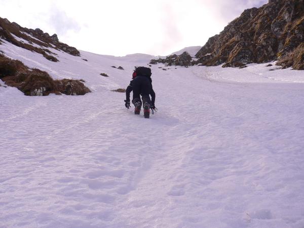 #1 Face Nord du Puy Mary : Anne à la montée..... Face Nord du Puy Mary : Anne à la montée.....