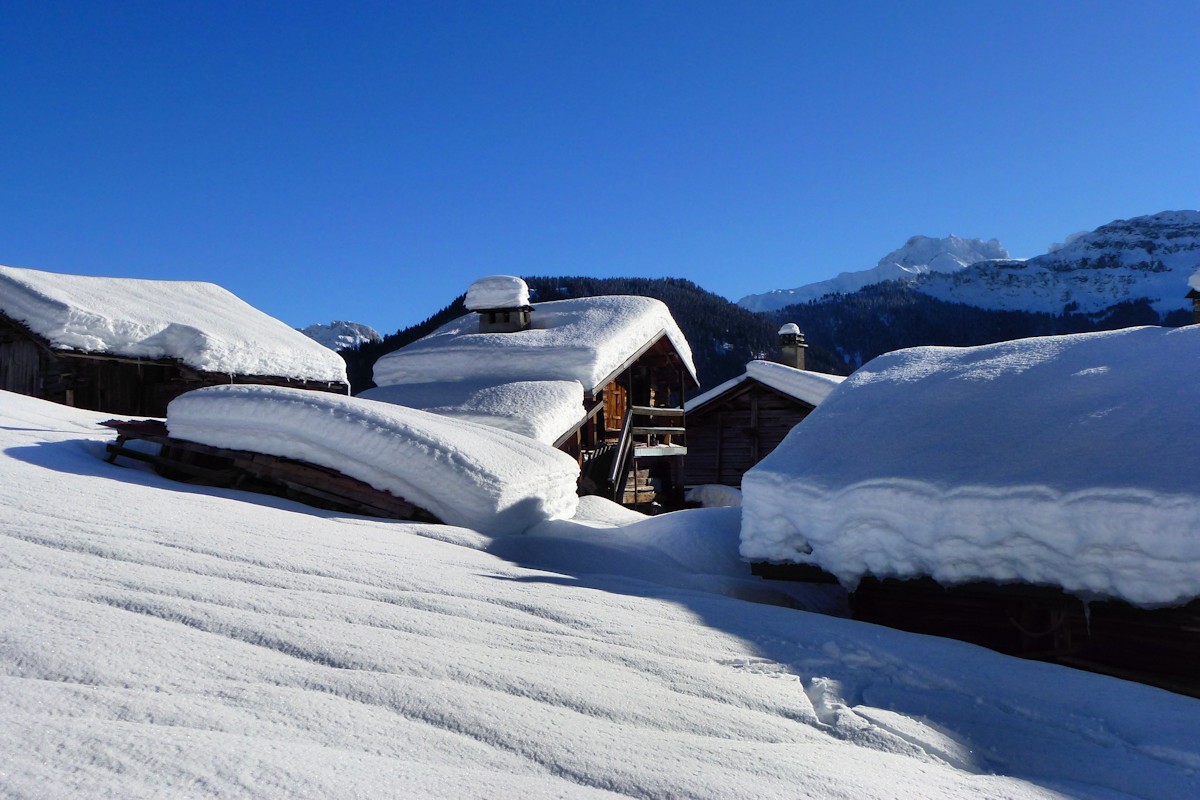 Le Chatelard (1412 m) : Une petite idée de l'enneigement ...