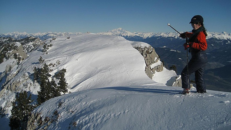 Bellefond : Arrivée au sommet, une belle vue sur le mont-blanc