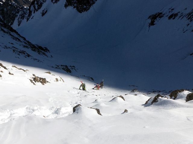 Tour du pic lamartine : montée dans la pente final, pas facile