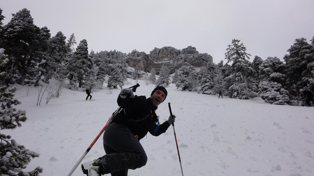 Xavier : dans les pentes sous les barres de la Dent
