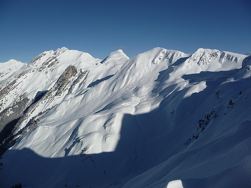 Col de Tulle : Etale, Pte de Mandallaz, Gouenne, Tête de L'Aulp de l'autre côté...