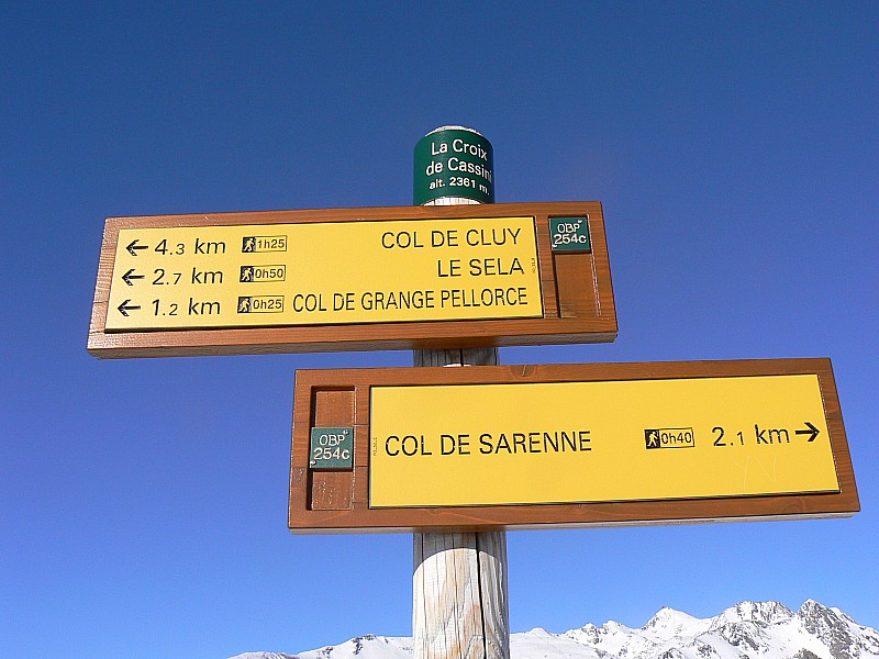 croix de Cassini : derniers 100 metres a pied ,cretes soufflées