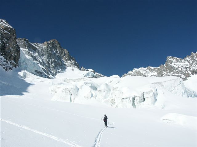 Col Claire : Sur le glacier du Lautaret.