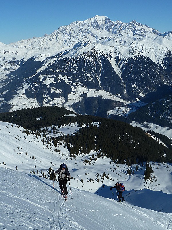 Légette : Sous le sommet sur fond de Mt Blanc.
