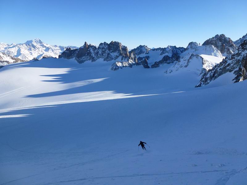 Aiguille du Tour : Les premiers virages ... plus de 2000 m à descendre !
