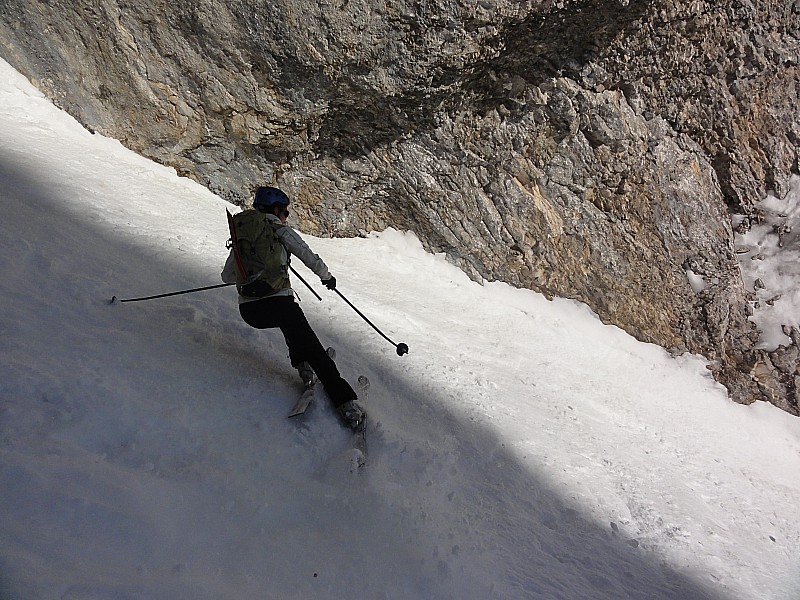 couloir peyrouse : salome dans le rétrécissement