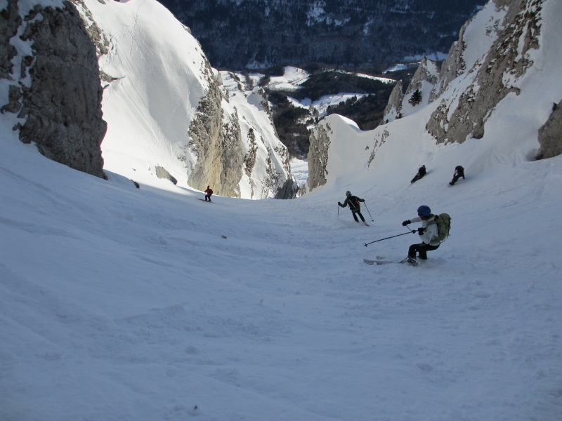Couloir de la Peyrouse : C'est presque les embouteillages ici!!