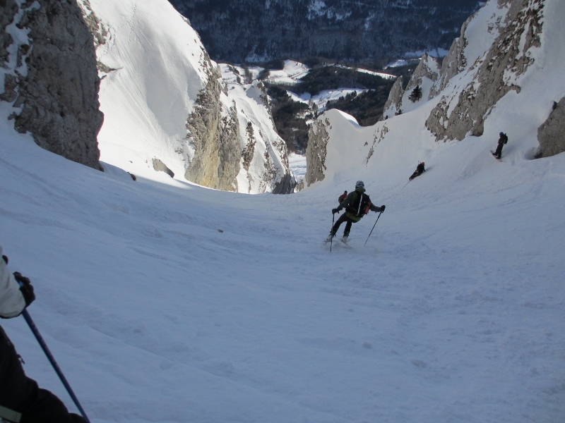 Couloir de la Peyrouse : Francky à l'action.