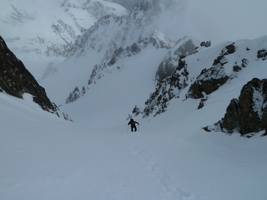 couloir final : Bastien presque au bout
