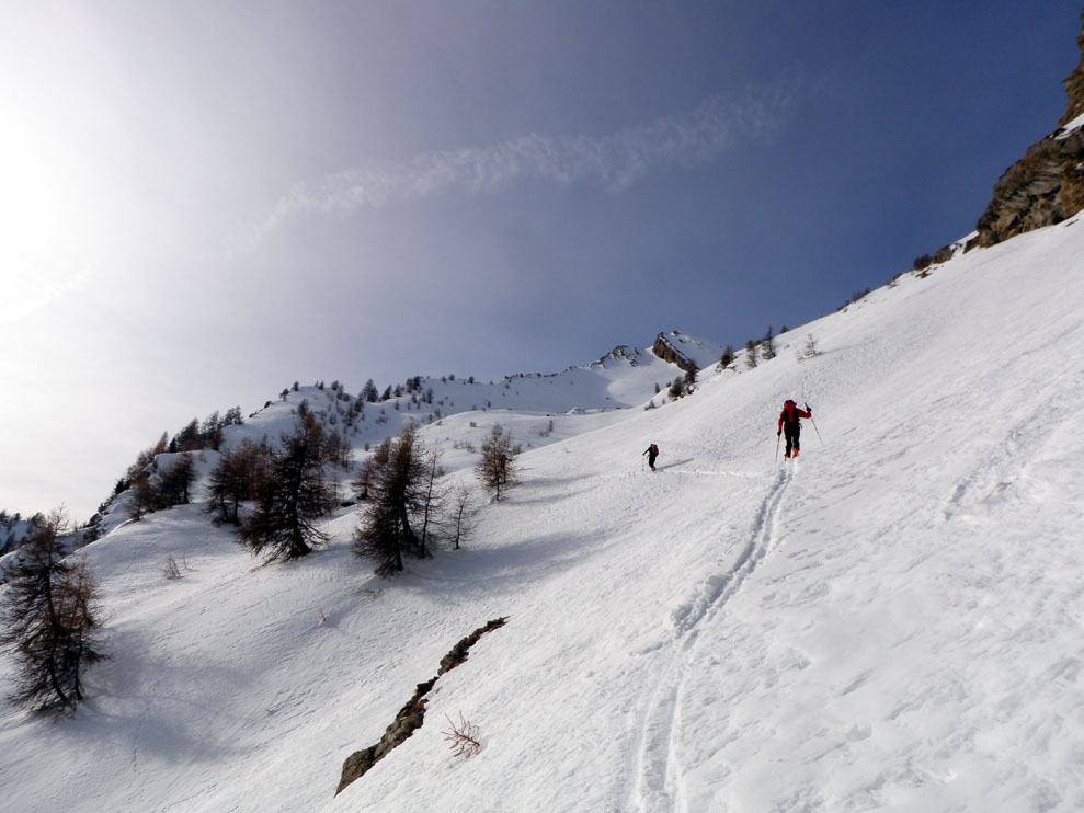 Tête de Chante-Perdrix : Traversée au dessus du verrou