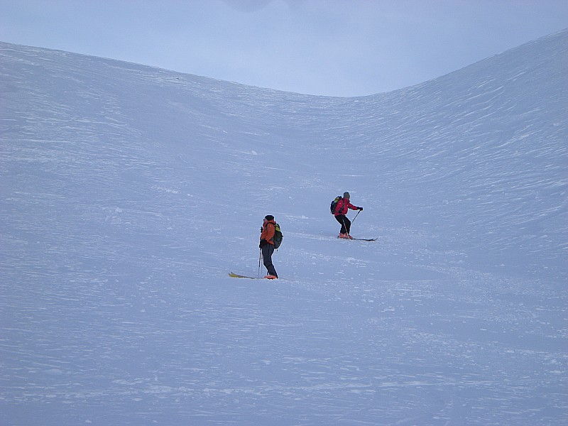 fx et philippe en descente : pas terrible cette neige
