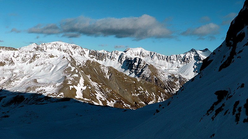 2639m : derniers rayons sur le secteur Sanguinière, Sanguineirette, Cote de l'Ane
