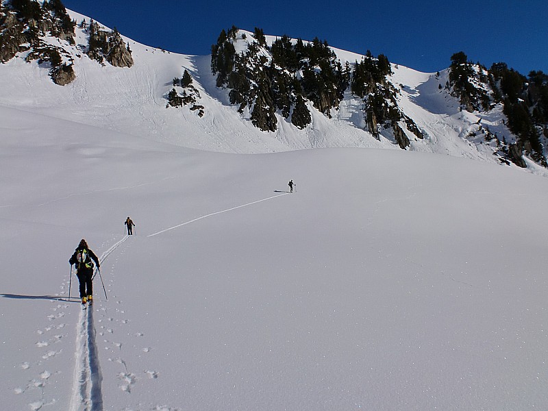 pointe des arangles : au dessus du chalet de l'arc, sous les pentes du Glais rouge