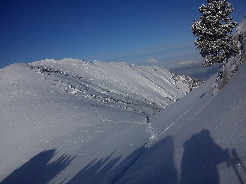 Vue sur le petit som : Hé oui grand beau ce matin à 9h à la Ruchère, inespéré.