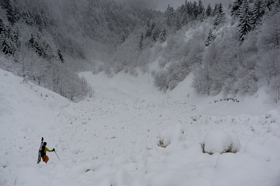 Au fond du vallon : quelques portions skiables malgré tout