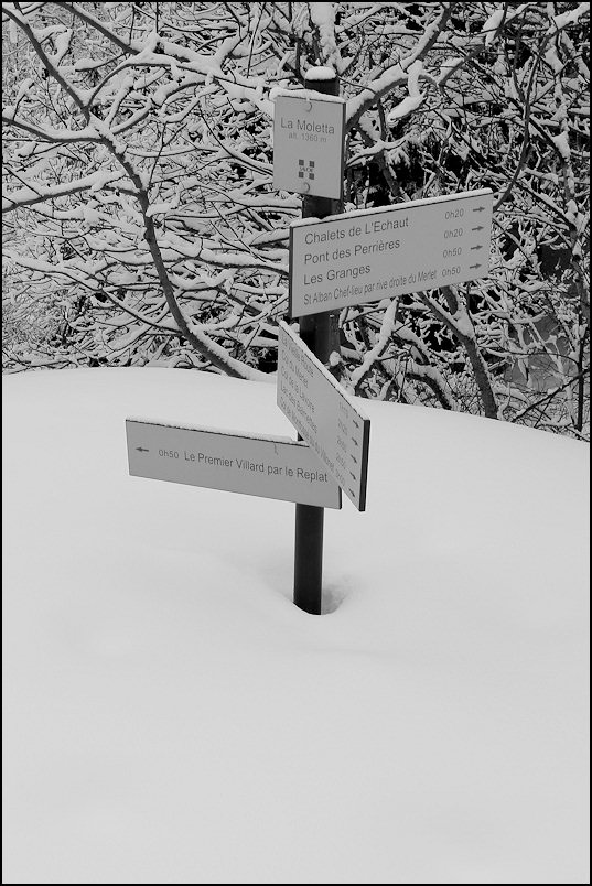 la moletta : à 1360 m : hauteur de neige appréciable.