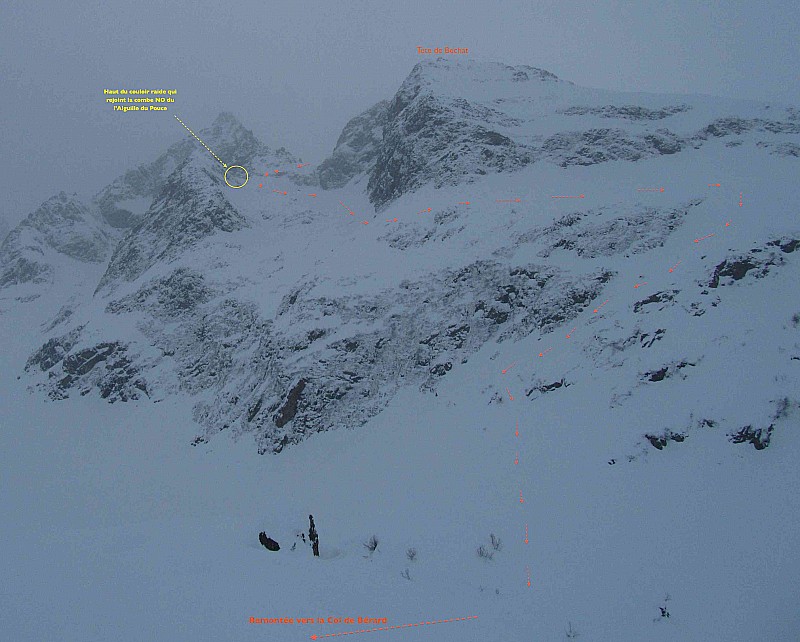 depuis le vallon d'Envers de B : la face NO depuis le vallon d'Envers de Berard