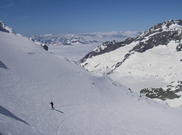 Col du says : Sur le Glacier du Says, au dessus du col.