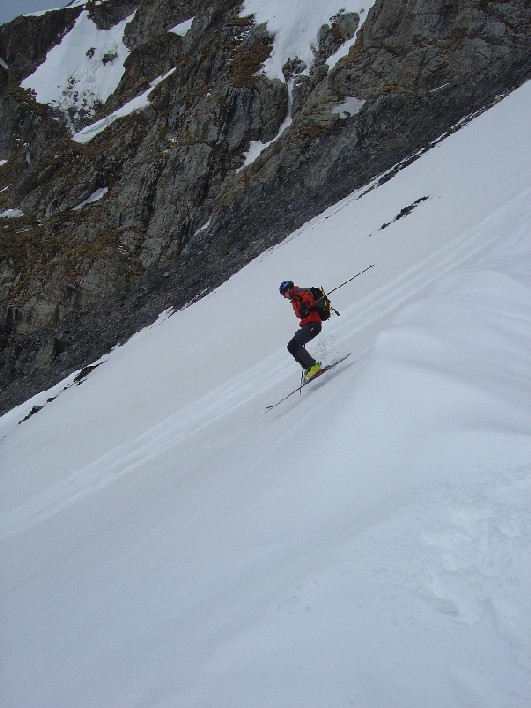 départ du col : Départ du col au sud, pas de corniche, bonne transfo