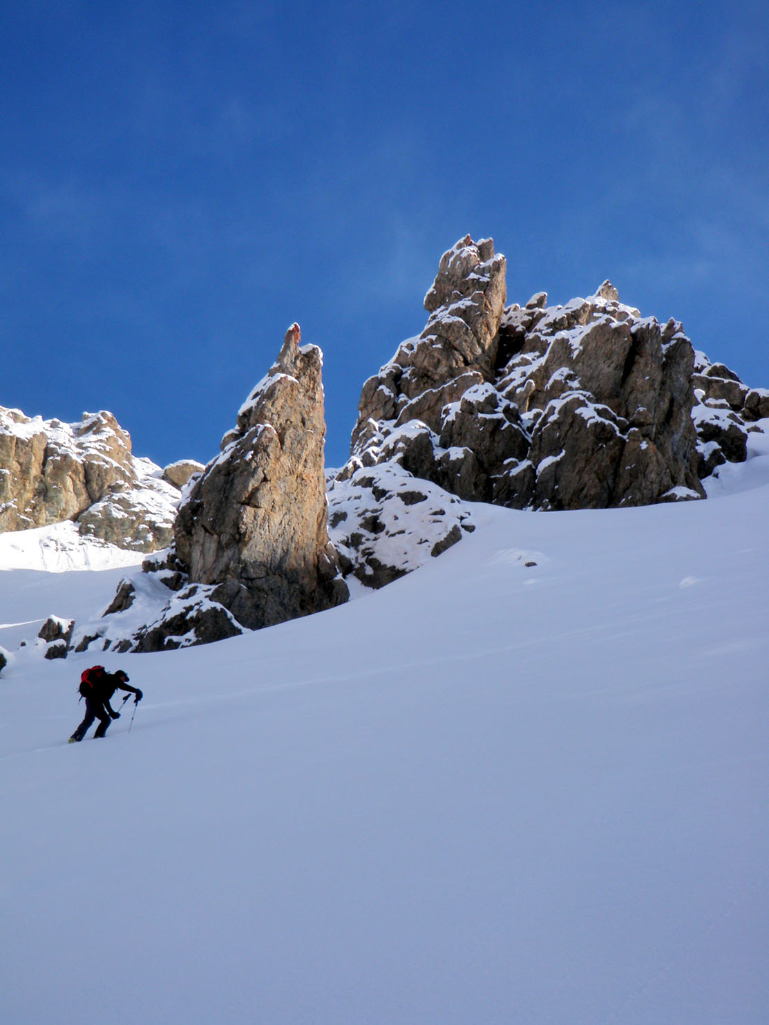 Couloir du Petit Puy : Francis à la trace