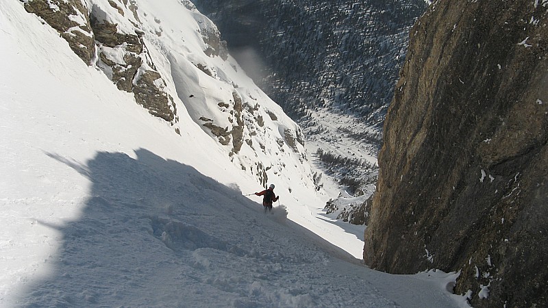 Dans le tiers supérieur. : Excellentes conditions et très bel itinéraire.