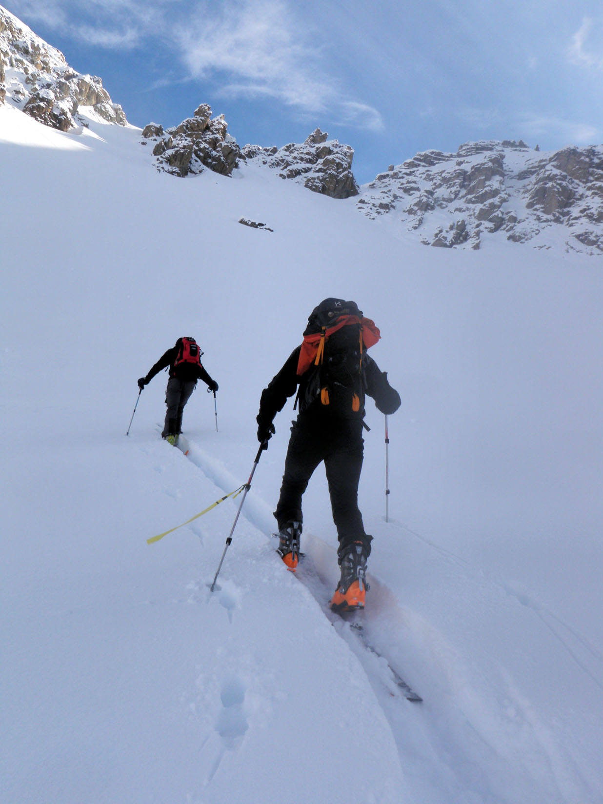 Couloir du Petit Puy : Montée à la brèche