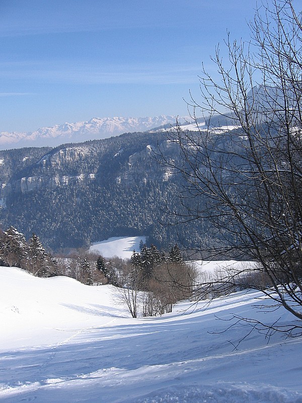 EN haut des combaux : on voit la succession de champs à skier