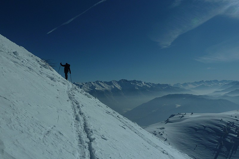 Christophe devant Belledonne : le passage désagréable