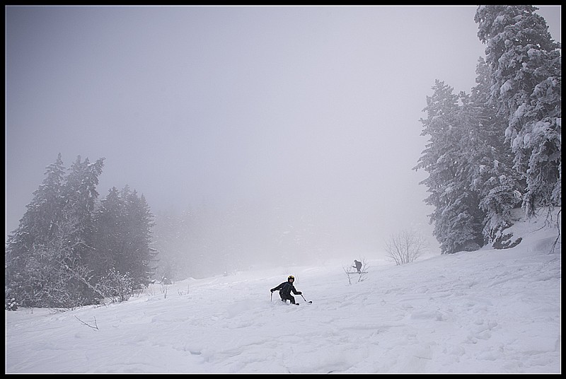 Vers la fin du couloir : La neige est nettement moins bonne mais ça passe très bien