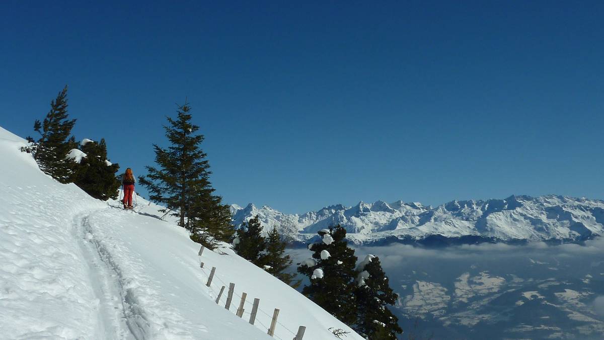 Vire finale : Belledonne en toile de fond
