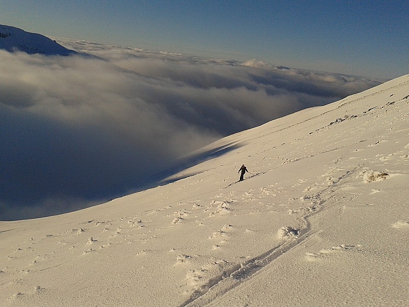 Descente : Descente plein ouest soleil 0km/h de vent