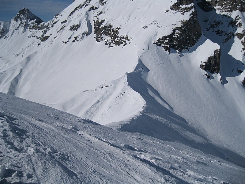 sommet : l'arête vue du sommet