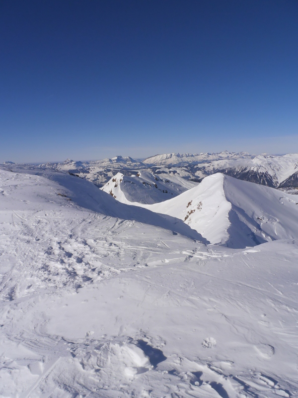 Mont Coin : Crêtes et arêtes parcourues par un célèbre Skitourien ce jour.