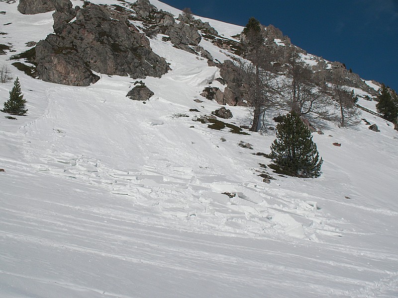 Plaque : Déclenchée par un skieur