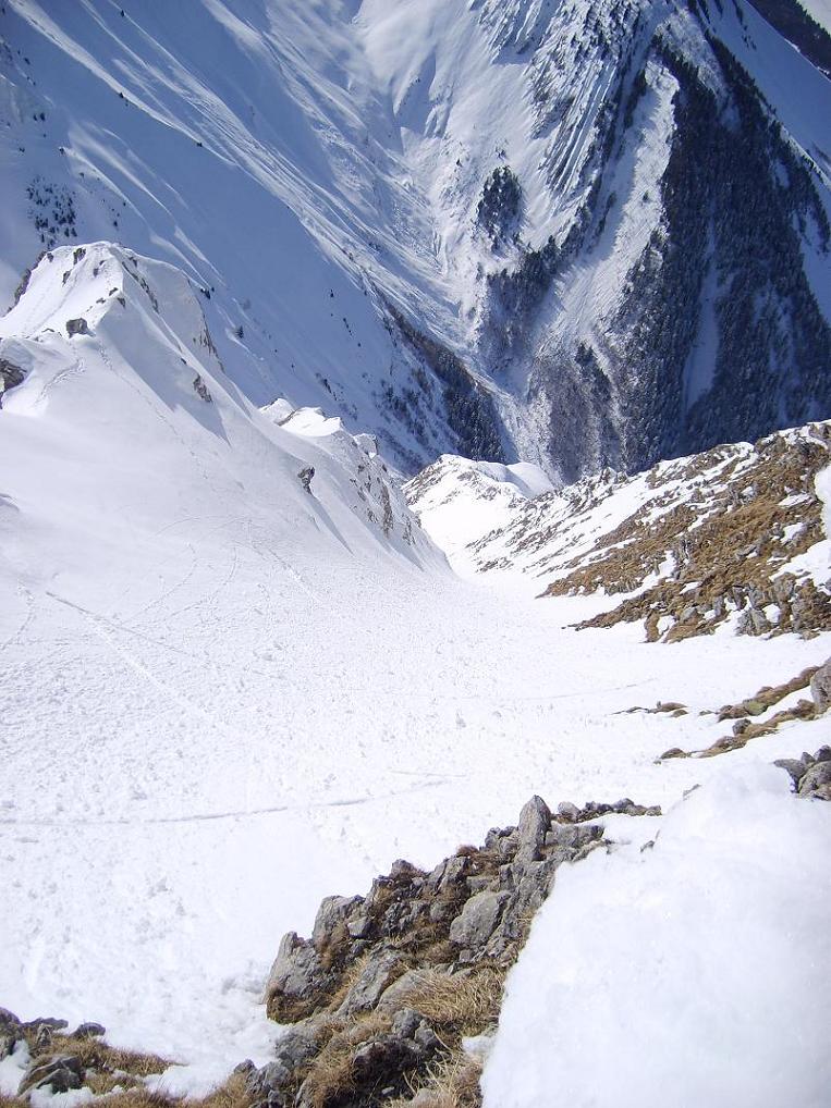 Couloir SO du Pécloz : Haut du couloir