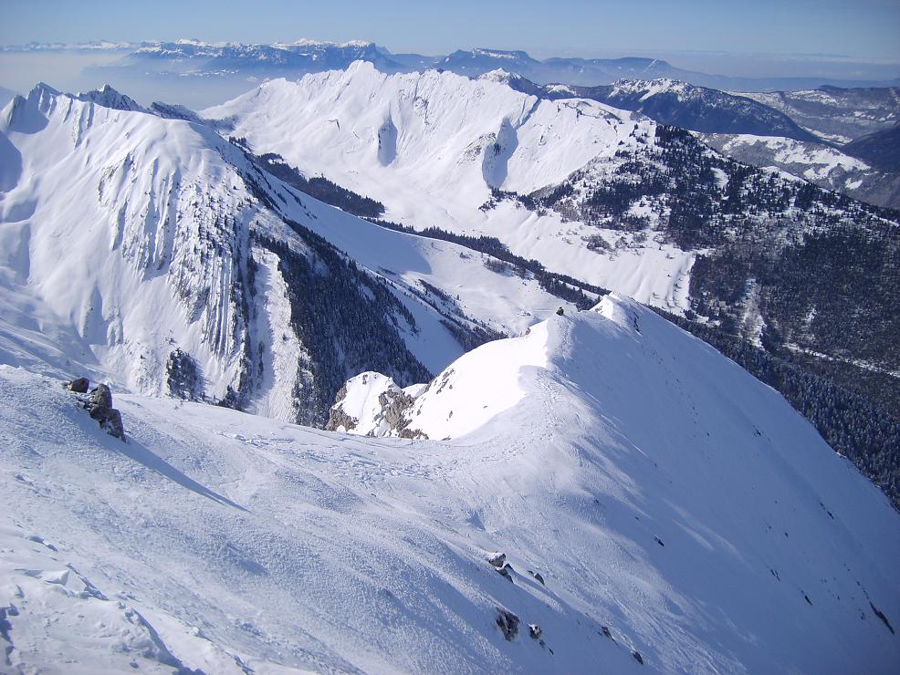 Du sommet du Pécloz : Pointes des Arlicots, Dent d'Arclusaz, Mont Granier
