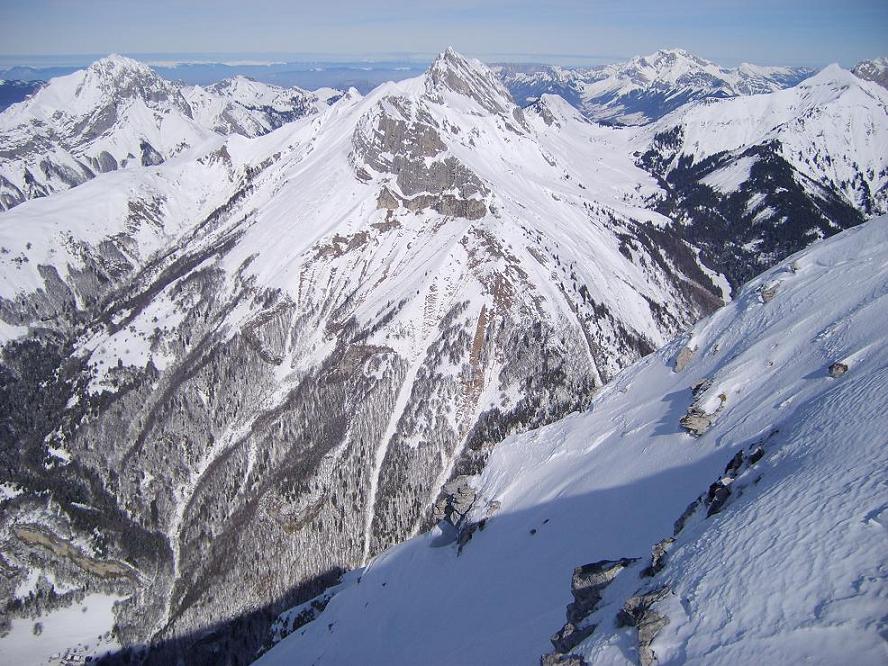Du sommet du Pécloz : Trélod, Arcalod, Tournette