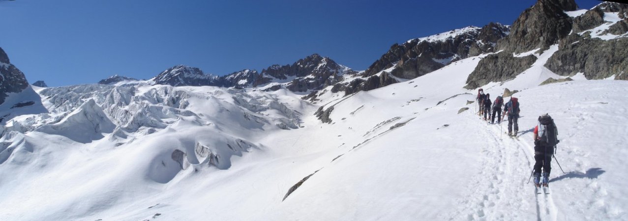 Colonne de montée : En montant vers le glacier Blanc