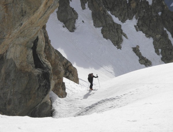 Glacier de Clauzis : Laurent prend pied sur le Glacier de Clauzis