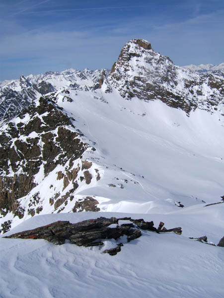 Brusalana : Trace de montée de la Sella d'Asti au sommet.