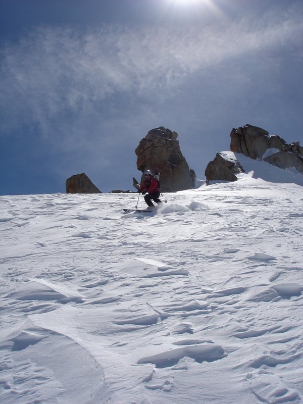 Début de la descente : Philippe au début de la descente