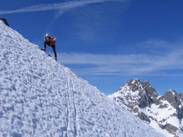 Repos avec vue : Difficile les dernières conversions. Tête de L'Etret en arrière plan