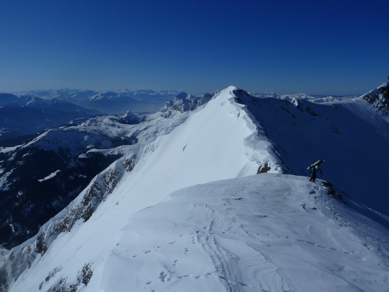 Couloir sud du Repère : Sur les crêtes.