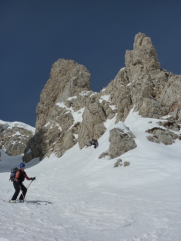 Ski de contrpente : Ambiance couloir du Vercors