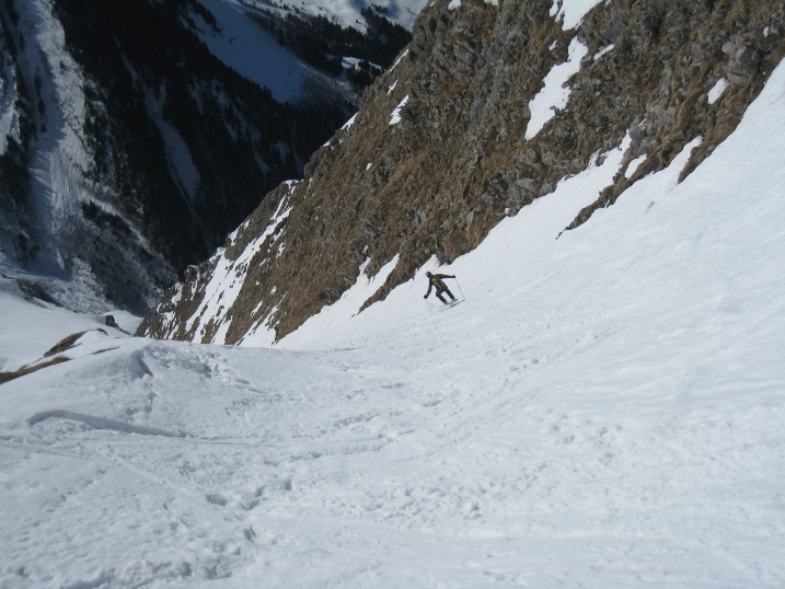 Départ du couloir : Pecloz couloir SO