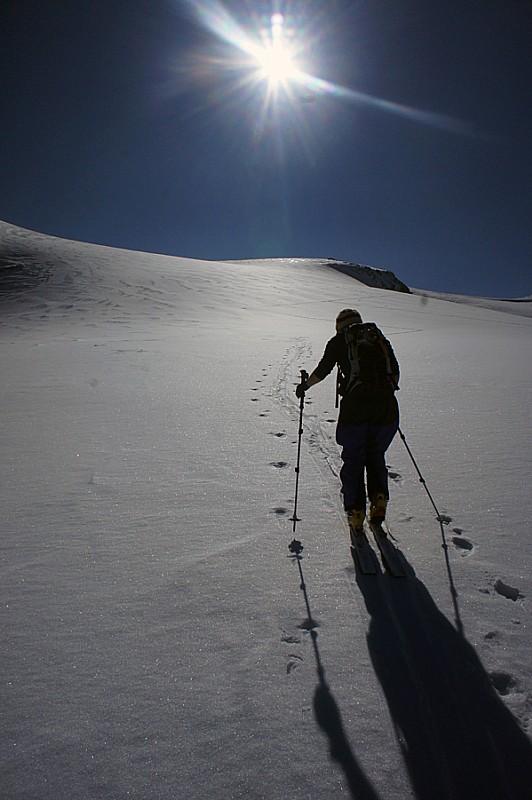 Glacier de Tsantaleneia : Sur le glacier, on a croisé une crevasse...