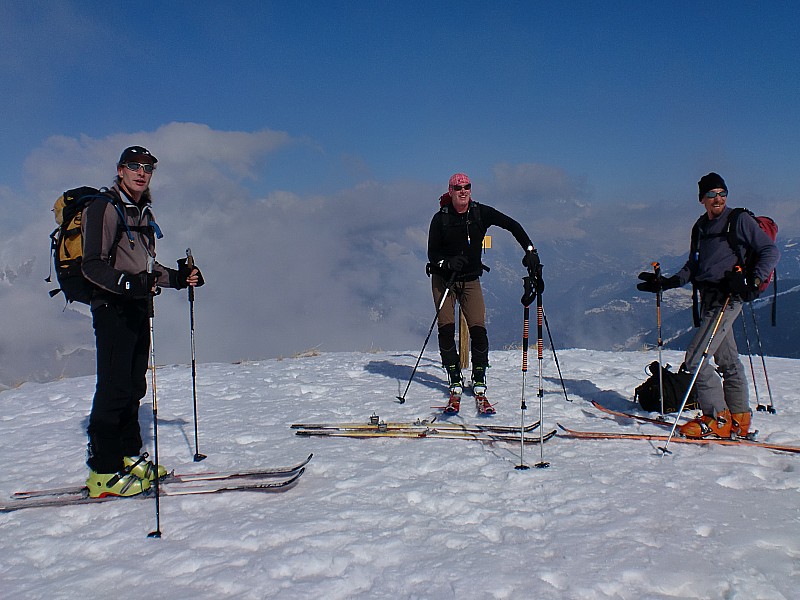 plan des queux : manu, claude et billy au sommet