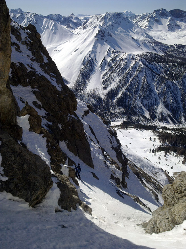 Couloir SW de Chaude Maison : Petit virage à gauche