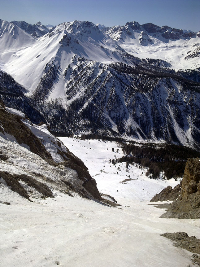 Couloir SW de Chaude Maison : l'Arpelin en ligne de mire